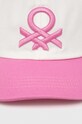 United Colors of Benetton șapcă de baseball din bumbac 6G0QGA010.P.Seasonal roz SS24