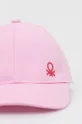 United Colors of Benetton cappello con visiera in cotone bambini rosa