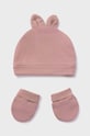 Дитяча шапка і рукавички Mayoral Newborn інші рожевий 19340.1Q.Newborn.PPYH