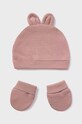 Дитяча шапка і рукавички Mayoral Newborn 19340.1Q.Newborn.PPYH рожевий SS24