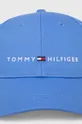 Детская хлопковая кепка Tommy Hilfiger голубой