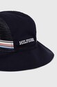 Dětská bavlněná čepice Tommy Hilfiger AU0AU01884.PPYH námořnická modř SS24