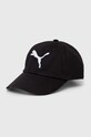 Puma czapka z daszkiem bawełniana dziecięca ESS Cap Jr-Big Cat aplikacja czarny 021688