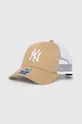 μπεζ Παιδικό καπέλο μπέιζμπολ 47 brand MLB New York Yankees Branson Παιδικά