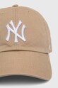 Дитяча бавовняна кепка 47 brand MLB New York Yankees CLEAN UP BNLRGW17GWS бежевий SS24