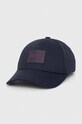 HUGO czapka z daszkiem bawełniana aplikacja granatowy 50506053