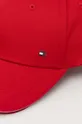 Bombažna bejzbolska kapa Tommy Hilfiger rdeča