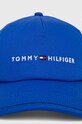Tommy Hilfiger czapka z daszkiem bawełniana AM0AM12039 niebieski SS24