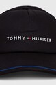 Bombažna bejzbolska kapa Tommy Hilfiger AM0AM12039 črna SS24