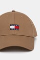 Аксесоари Памучна шапка с козирка Tommy Jeans AM0AM12016 кафяв