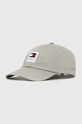 Tommy Jeans czapka z daszkiem bawełniana aplikacja szary AM0AM12016