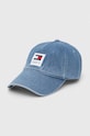 Tommy Jeans czapka z daszkiem bawełniana aplikacja niebieski AM0AM12019