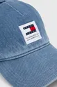 Хлопковая кепка Tommy Jeans голубой