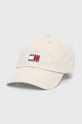 Tommy Jeans czapka z daszkiem bawełniana aplikacja beżowy AM0AM12020