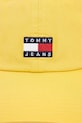 Tommy Jeans berretto da baseball in cotone AM0AM12020 giallo AW25