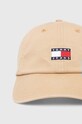 Tommy Jeans șapcă de baseball din bumbac AM0AM12020 bej SS25