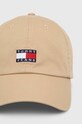 Tommy Jeans șapcă de baseball din bumbac AM0AM12020 bej SS25