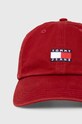 Bavlnená šiltovka Tommy Jeans AM0AM12020 burgundské SS25