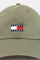Tommy Jeans czapka z daszkiem bawełniana AM0AM12020 zielony AW25