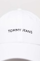 Tommy Jeans czapka z daszkiem bawełniana AM0AM12024 biały SS24