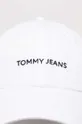 Bombažna bejzbolska kapa Tommy Jeans bela