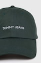 Tommy Jeans czapka z daszkiem bawełniana AM0AM12024 zielony SS24