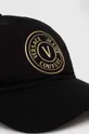 Βαμβακερό καπέλο του μπέιζμπολ Versace Jeans Couture μαύρο