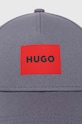 HUGO czapka z daszkiem bawełniana 50513365 szary SS24