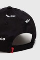 HUGO czapka z daszkiem bawełniana 50516141 czarny SS24