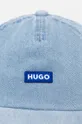 Hugo Blue czapka z daszkiem jeansowa niebieski