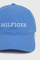 Tommy Hilfiger czapka z daszkiem bawełniana niebieski