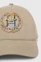 Βαμβακερό καπέλο του μπέιζμπολ Tommy Hilfiger μπεζ