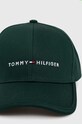Tommy Hilfiger czapka z daszkiem bawełniana AM0AM12304 zielony SS24