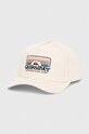 Quiksilver czapka z daszkiem bawełniana aplikacja beżowy AQYHA05433
