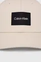 Calvin Klein czapka z daszkiem bawełniana beżowy