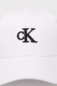 Calvin Klein Jeans șapcă de baseball din bumbac K50K511805 alb SS24
