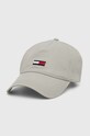 Bavlněná baseballová čepice Tommy Jeans bavlna šedá AM0AM11692