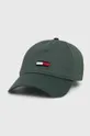 πράσινο Βαμβακερό καπέλο του μπέιζμπολ Tommy Jeans Ανδρικά