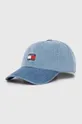 μπλε Τζιν καπέλο μπέιζμπολ Tommy Jeans Ανδρικά