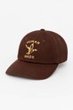 Human Made berretto da baseball in cotone applique marrone HM27GD015