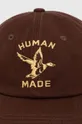 Human Made czapka z daszkiem bawełniana brązowy