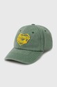 Human Made cotton baseball cap 6 Panel Cap applique green HM27GD011