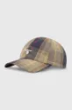 Памучна шапка с козирка Barbour Tartan Sports Cap шарен зелен MHA0617