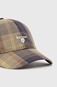Αξεσουάρ Βαμβακερό καπέλο του μπέιζμπολ Barbour Tartan Sports Cap MHA0617 πράσινο