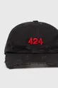 424 cotton baseball cap Distressed Baseball Hat black