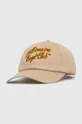 bej Billionaire Boys Club șapcă de baseball din bumbac Script Logo Embroidered De bărbați