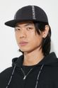 PLEASURES șapcă de baseball din bumbac Horns Canvas Cap P24SP067.BLACK negru