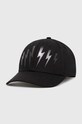 Neil Barrett czapka bawełniana Bolt Cotton Twill Six Panels Cap aplikacja czarny MY77320A.Y9501.001N