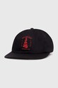 Maharishi cotton baseball cap Dragon Anniversary Cap applique black 1276.BLACK