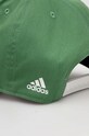 Бавовняна бейсболка adidas IR7908 зелений SS24